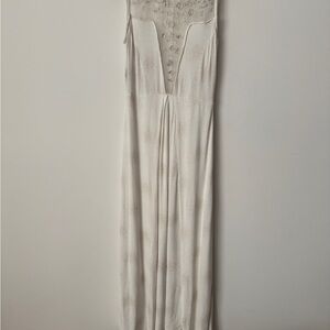 Kookai Elegant White Maxi Dress with Sheer Floral Detail